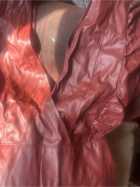 Zara Rust Red Faux Leather Midi Dress
